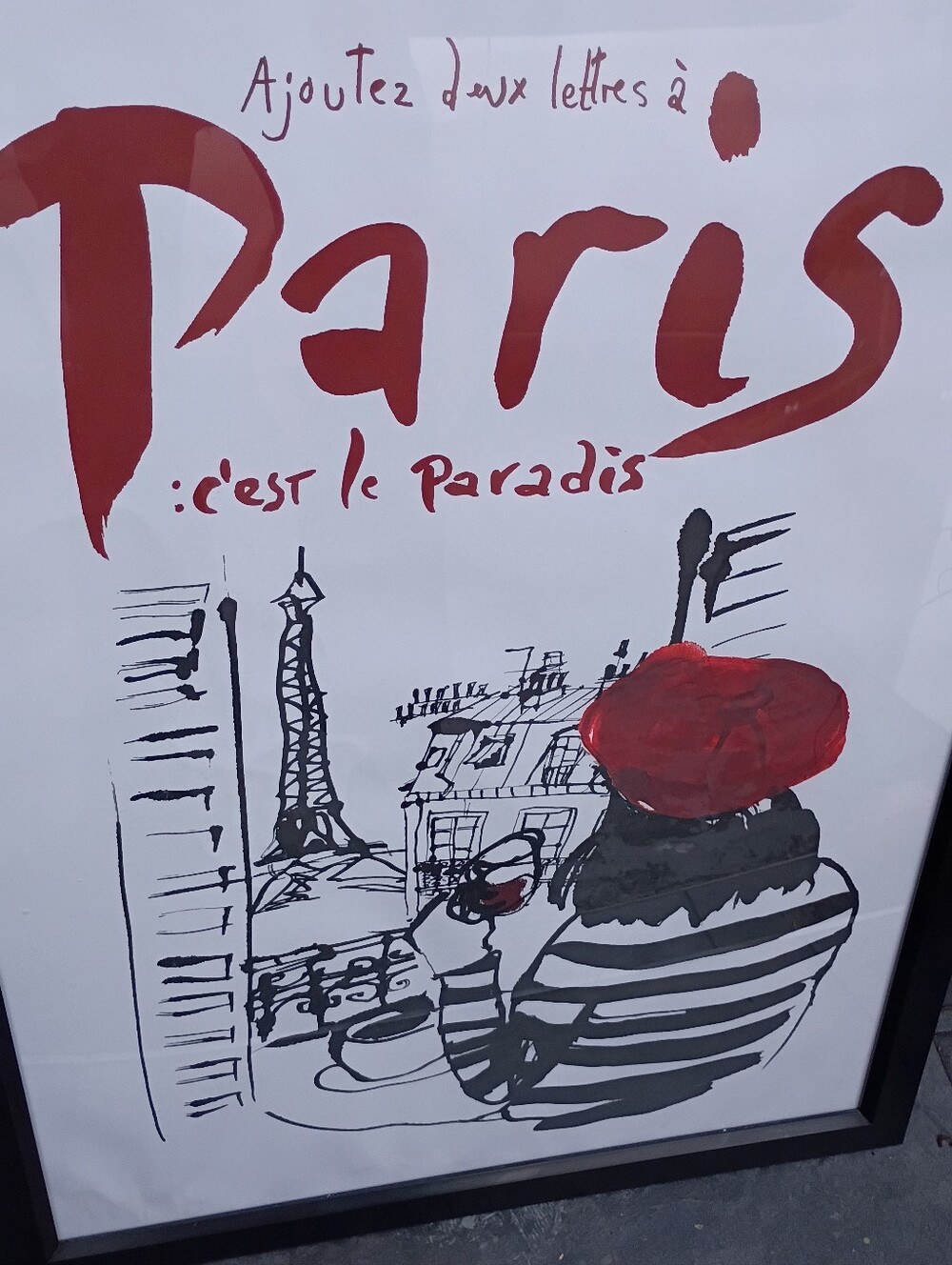 Studio Decor Paris Illustration Print in Red, Black, White